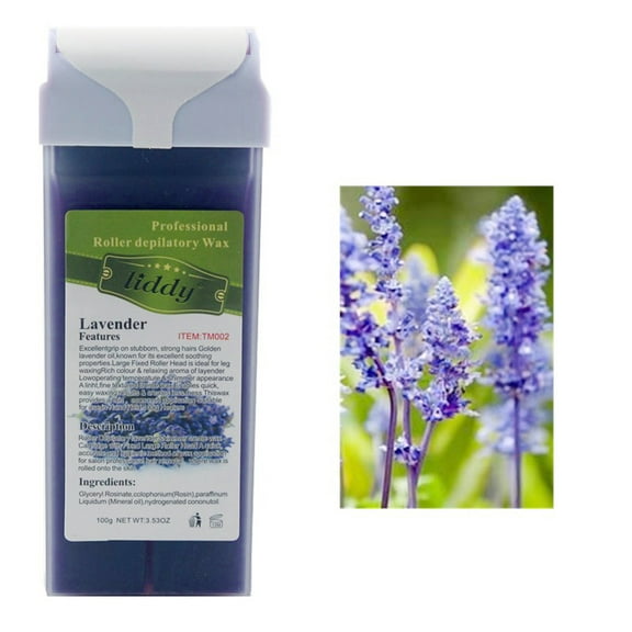 HHBEAUTY Roll On Wax, Lavender Hair Removal Wax Cartridge, Depilatory Wax Roller Refill, Natural Material, Dermatologically Tested, Easy & Safe to Use, For Body Waxing, Leg and Arms