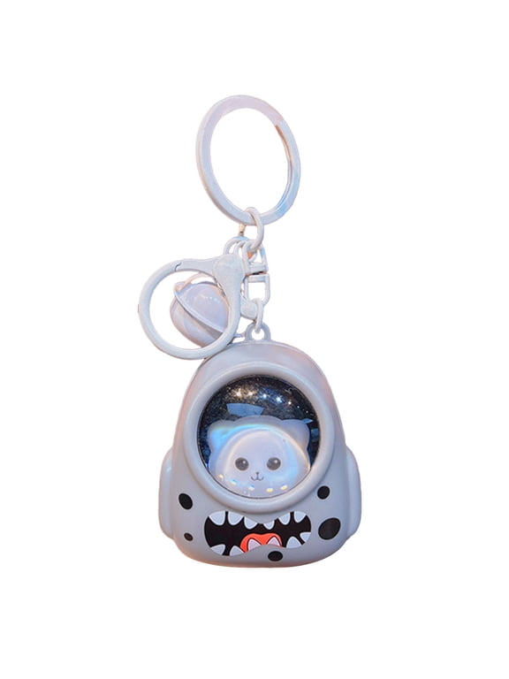 Romantic Star Sky Cat Cute keychain, Cute backpack accessories, Pet Backpack Light up Funny Keyring, Cartoon Key Holder with Bell Ornament