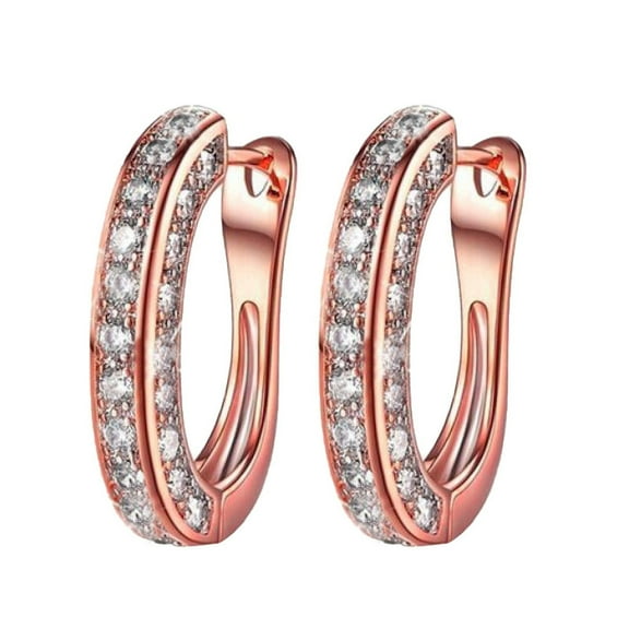 HHBEAUTY Rose Gold Color Small Hoop Earrings Cubic Zirconia Hoop Earrings,Rose Gold Plated Cartilage Piercing Earrings Ear Cuff Tiny Hoop Earrings for Women Men, Minimalist Jewelry