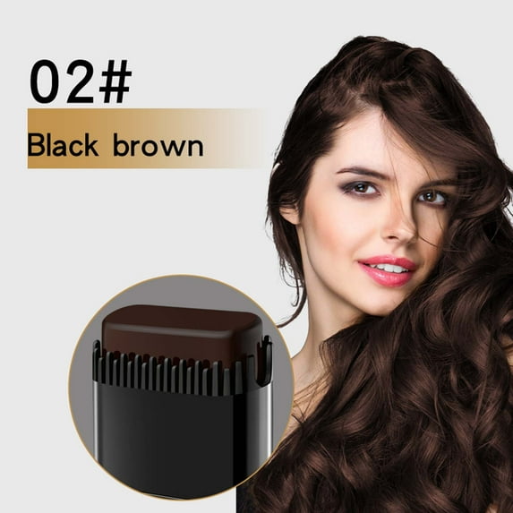 HHBEAUTY Safe and Convenient Comb Hair Dye, 2025 New Waterproof and Sweat-Proof Hair Color Stick, 2-in-1 Hair Dye Sticks Portable Hair Colouring Comb for Quick Make Up (Black Brown)