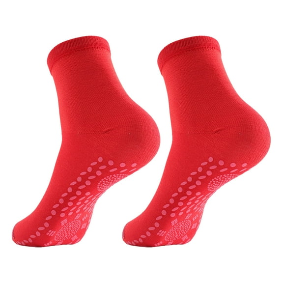 HHBEAUTY Self-Heating Shaping Socks,Heated Socks Winter Thermal Foot Warmer Socks Hyperthermia Socks Foot Massage Thermotherapeutic Sock for Men Women, Red
