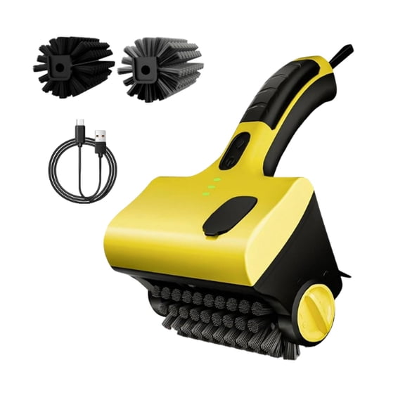 HHBEAUTY Shaker Electric Grill Cleaner, Bristle-Free Rotating Grill Brush, Wireless & Rechargeable, Removable Stainless Steel Drum, 350 RPM, High Speed Cleaning