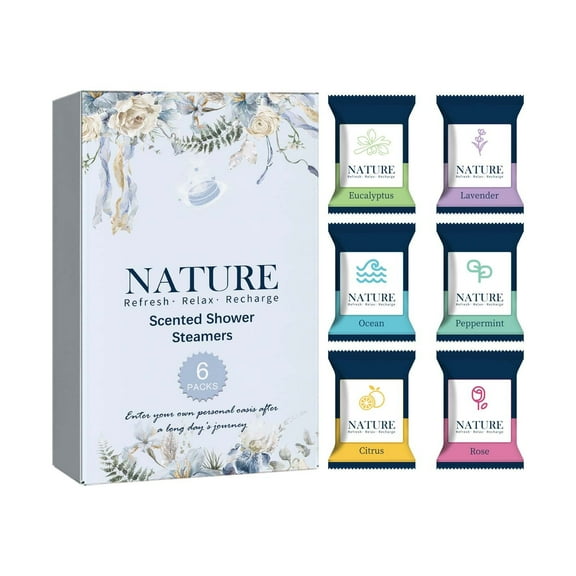 HHBEAUTY Shower Steamers, 6 PCS Set, Self Care Relaxation Shower Tablets with Shea Butter, Shower Bombs, Christmas & Mothers Gift Ideas for Women, Men, Mother, Wife