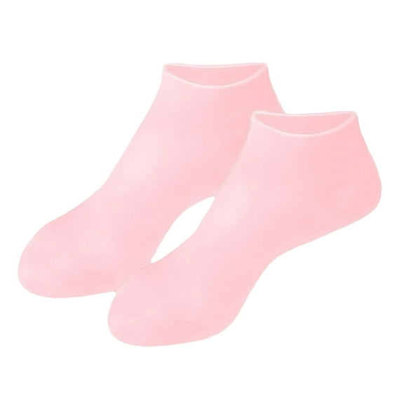 HHBEAUTY Silicone Moisturizing Socks, Silicone Socks for Dry Cracked Feet - Women's Moisturizing Foot Socks, Cracked Heel Treatment, Spa Gel Socks Foot Care After Pedicure (Pink)