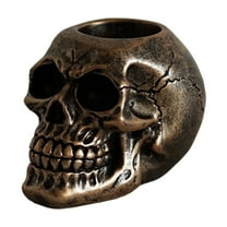 HHBEAUTY Skull Candle Holder Resin Gothic Tea Light Holders, Mini Skull Home Decoration Novelty Craft Collection, Halloween Home Bar Party Tabletop Decor