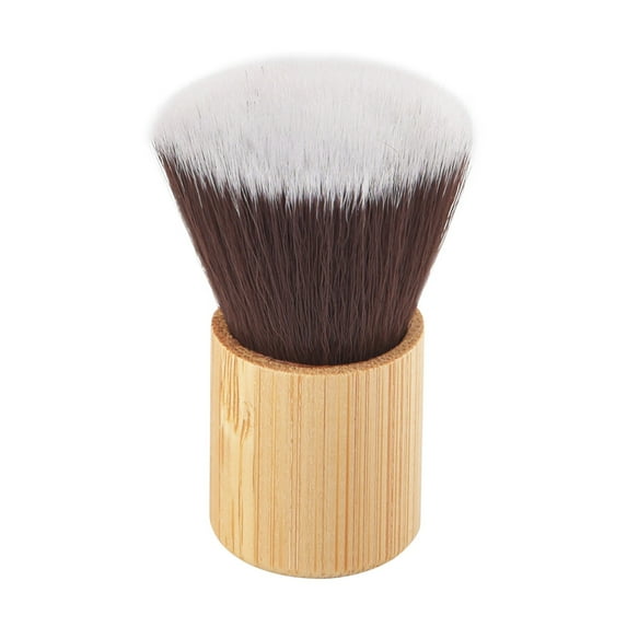 HHBEAUTY Small Bamboo Flat Kabuki Foundation Brush - Flat Top Makeup Brush for Foundation Blending Liquid Cream Mineral Powder with Dense Bristles, Cruelty-Free