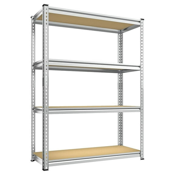 HHBEAUTY Storage Shelves Adjustable Metal Shelving 1600LBS Garage Shelves Industrial Metal Shelves 4 Tier Garage Shelving for Pantry Closet Kitchen Basement, Sliver, 11.8" D x 23.6" W x 56.7" H