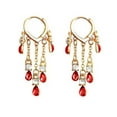 thumbnail image 1 of HHBEAUTY Tassel Dangle Earrings for Women, Red Imitation Diamond Cubic Zirconia Earrings Dangling, Jewelry Gift for Women, 1 of 4