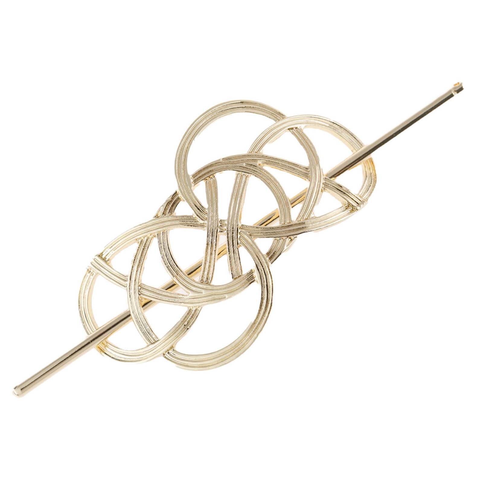 HHBEAUTY Vintage Viking Celtic Hair Clip, Gold Celtic Knot 