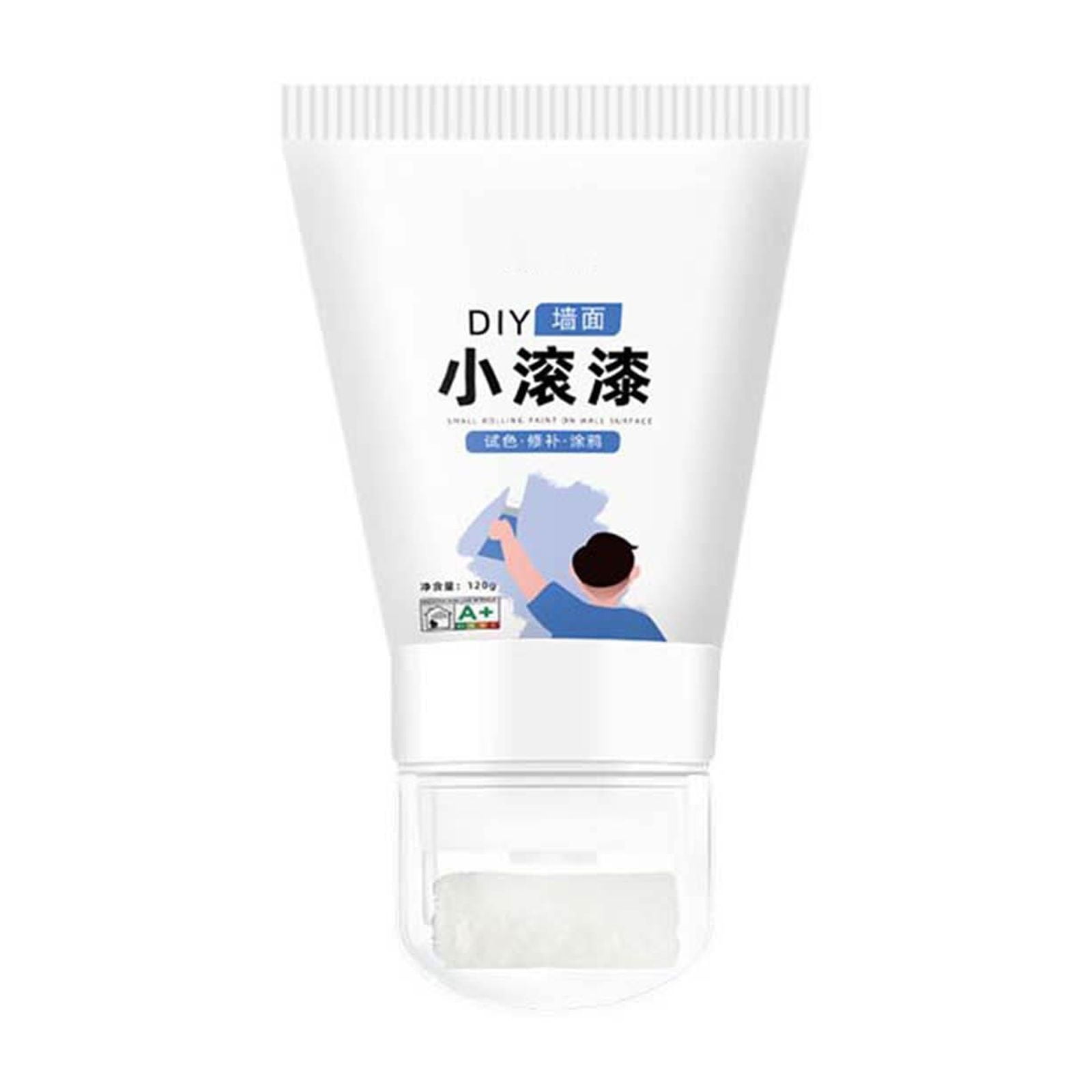 White Wall Repair Paint With Small Roller Brush - Eco-Friendly, Low VOC, Quick Dry (2 Pack)