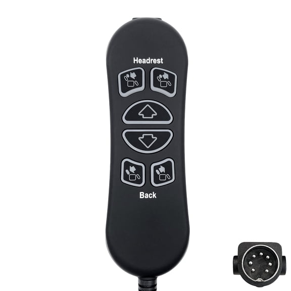 HHC HSW306 Conpatible 6 Button 7 Male Pin Remote Controller Replacement Hand Wand for Power Recliner (Version B)