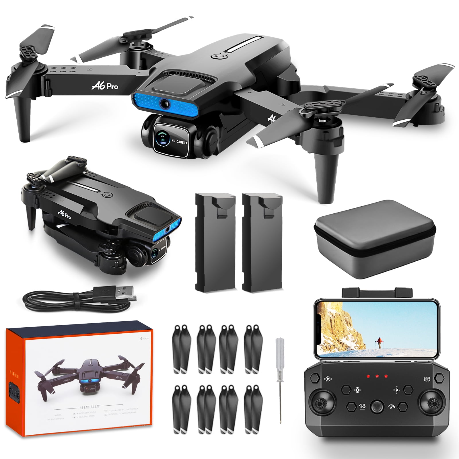 Tello Drone Quadcopter Boost Combo Bundle with 3 Batteries, Charging Hub,  GameSir T1 Remote Controller and Must Have Accessories (5 Items)