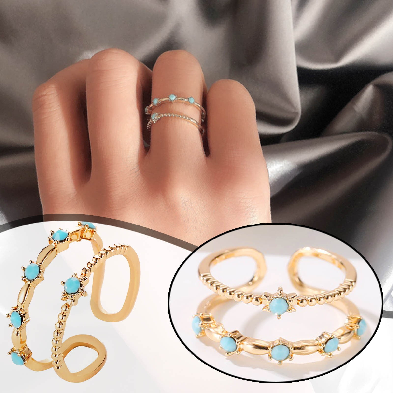 Women Minimalist Zircon Ring Small Square Stone Rings Index Finger Jewelry  1Pc | eBay
