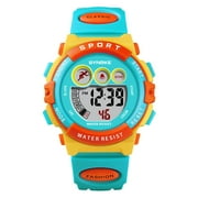 HHEN Kids Digital Electronic Watch Waterproof Children Boys Girls Sports LED Watches Orange