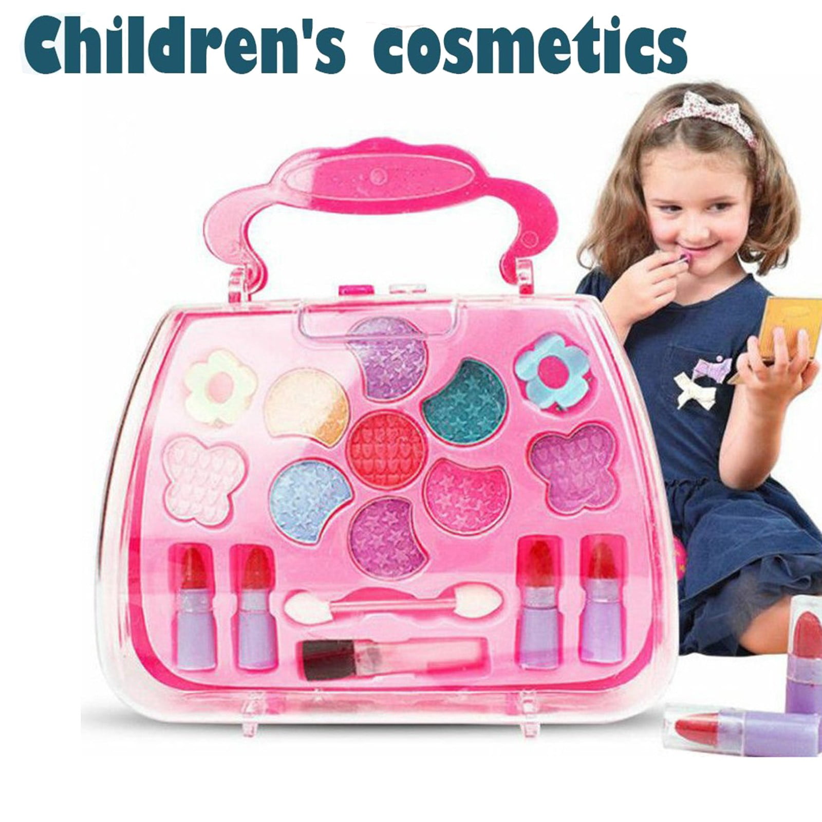 HHEN Pretend Play Cosmetic Makeup Toy Set Kit For Little Girls Kids
