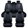 thumbnail image 1 of HHENGYISOUL Universal Fit Car Seat Covers Set, 5 Seats Waterproof Leather Seat Covers Full Set for Cars SUV Van Pick-up Truck, Black, 1 of 10