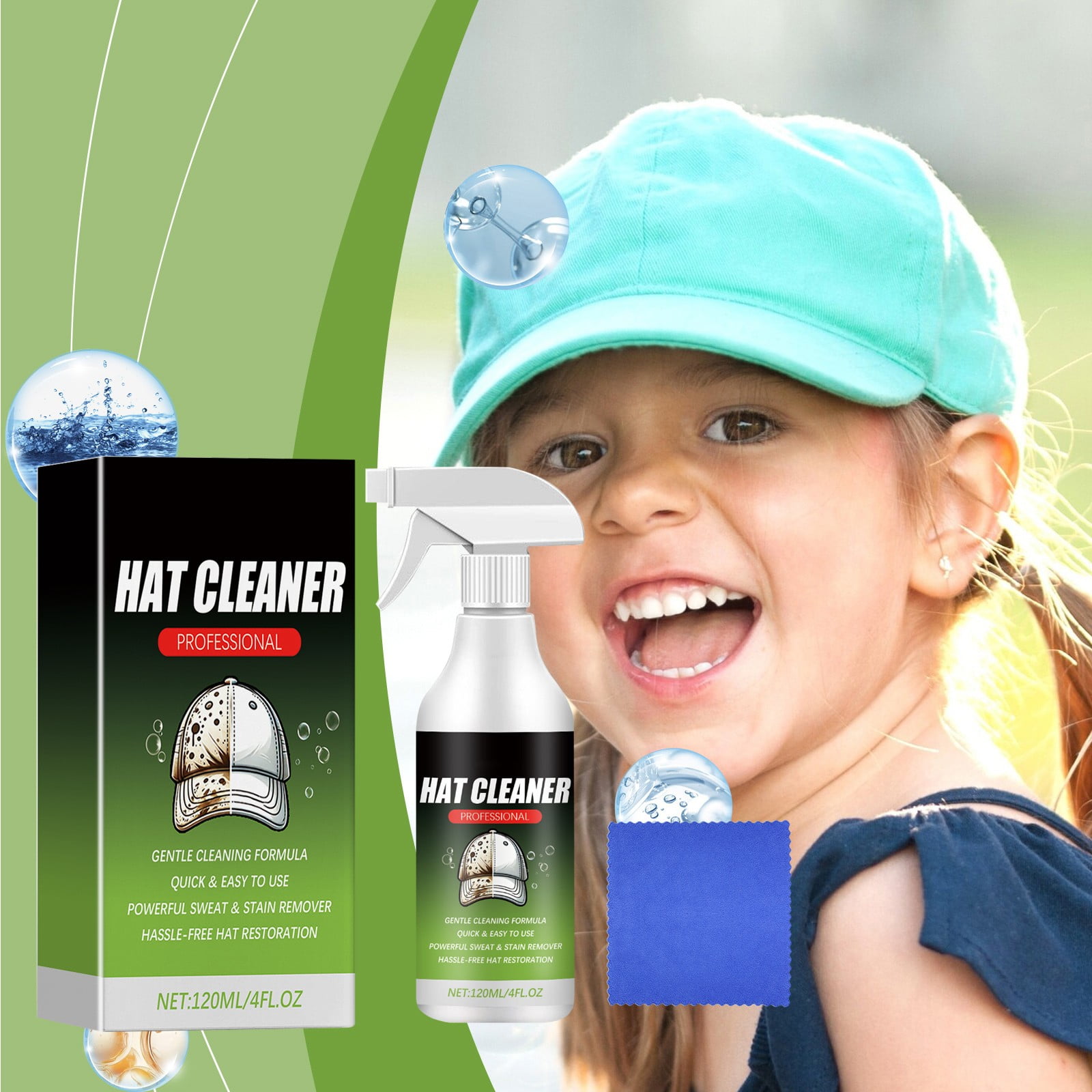 HHGBAD 120ml Hat Foam Cleaner - Gentle Fabric Cleaning, Odor ...