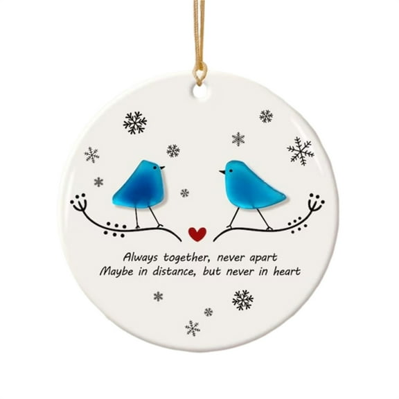 HHGBAD 2D Christmas Decoration, Unique Glass Ornament, Holiday Home Decor, Festive Gift for Couples, Ideal for Living Room, Office, Table Centerpiece, Elegant Touch