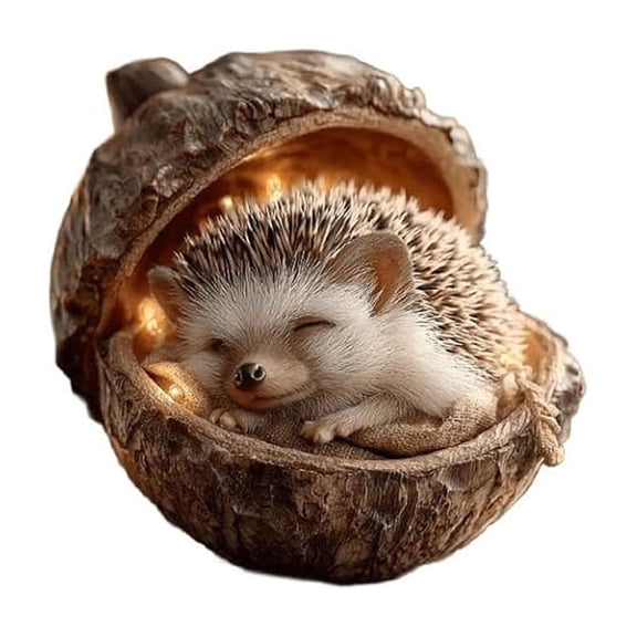 HHGBAD 3.9in Forest Christmas Ornaments, Handcrafted Nature Decor, Adorable Animal Figurines, Sleeping Owl Bunny Hedgehog, Holiday Tree and Home Decoration