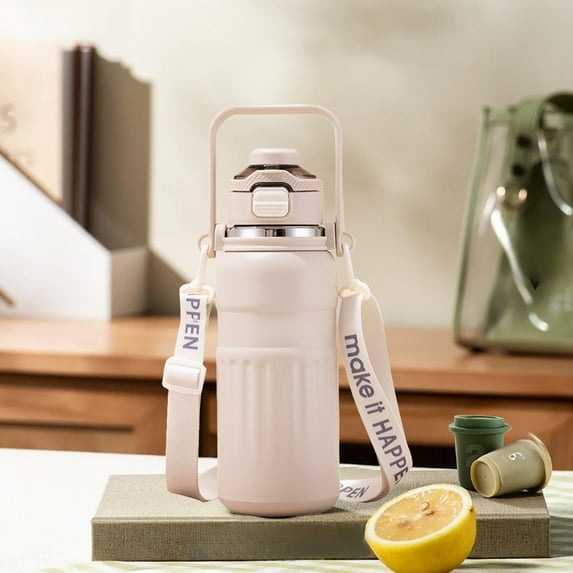 HHGBAD 316 Stainless Steel Insulated Cup, 1000ml Large Capacity, Double Drinking Spout, Portable with Strap, Drop Proof and Easy to Clean