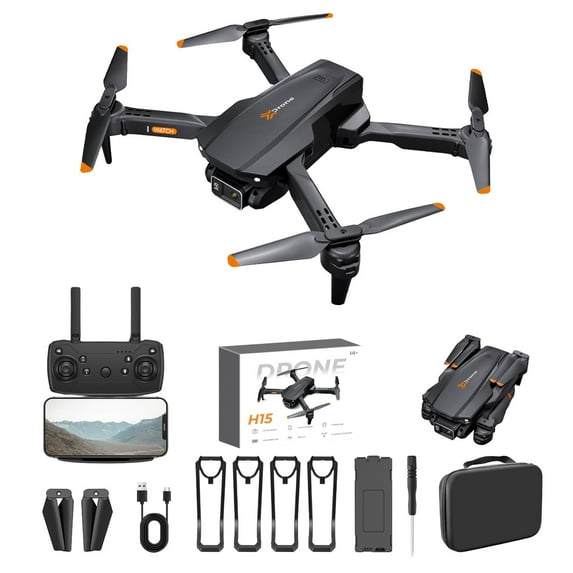 HHGBAD 4K Camera Drone with Altitude Hold, Headless Mode & 360° Flip - Remote Control Quad Drone for Beginners and Enthusiasts - WiFi Connectivity & Gesture Control Features
