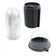 HHGBAD 50PCS Disposable Clear Mini Cake Boxes - Round Dessert Containers for Cupcakes, Muffins, and Pastries - Perfect for Weddings, Parties, and Special Events