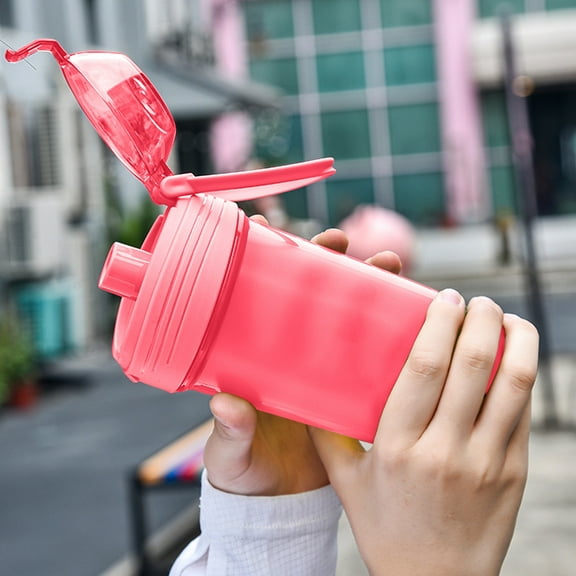 HHGBAD 700ml Food-Grade PP Shaker Cup with Stir Ball, Leak-Proof Gym Water Bottle, High-Temperature & Chemical Resistant, One-Touch Lid