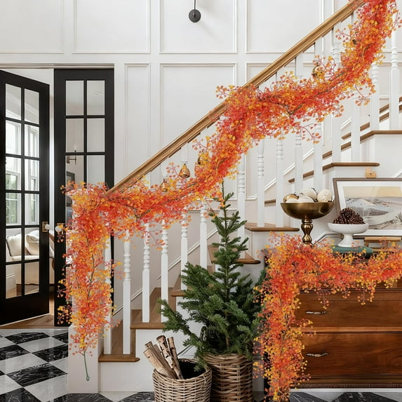 HHGBAD Artificial Willow Vine Garland, 68.9 Inch Fake Rattan Swag, Decorative Greenery for Wedding Backdrop, Holiday Party Decor, Indoor Outdoor Hanging Plant, 2-Pack