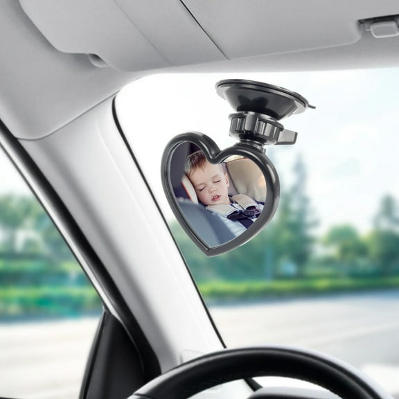 HHGBAD Baby Rearview Mirror, Suction Cup Car Auxiliary Mirror, HD Wide-Angle View, Safe and Adjustable, Multifunctional for Makeup