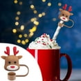 thumbnail image 1 of HHGBAD Christmas Straw Covers Cap - Reusable Food Grade Straw Toppers for Tumblers, 10mm Christmas Themed Straw Stoppers, Cute Santa Claus & Snowman Designs, 1 of 5