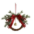 thumbnail image 1 of HHGBAD Christmas Wreath, Decorative Rattan Wreath, Festive Door Hanger, Bow and Bells, Holiday Home Decoration, Indoor and Outdoor Use, Ideal for Christmas Celebrations, 1 of 6