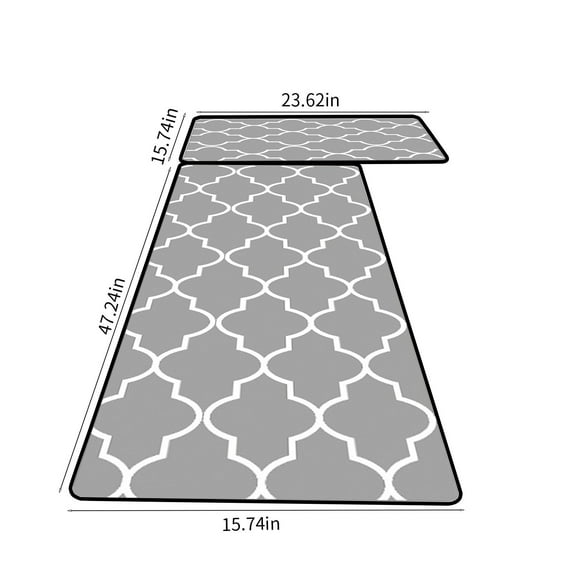 HHGBAD Cushioned Kitchen Mats, Non-Slip Floor Rugs, Waterproof Kitchen Rug Set, Ergonomic Fatigue Resistance Mats, Ideal for Kitchen, Office, Laundry Room