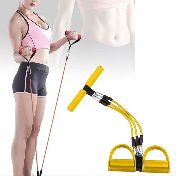 HHGBAD Detachable Three-Tube Pedal Resistance Bands, Adjustable Resistance, Compact Design, Versatile Fitness Equipment, Ideal for Home Workouts and Strength Training