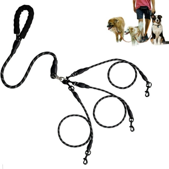 HHGBAD 2-Dog Leash, Padded Handle, Detachable Splitters, Heavy-Duty Clip, 360° Rotating, Comfortable Grip, Outdoor Walking, Pet Training Accessory