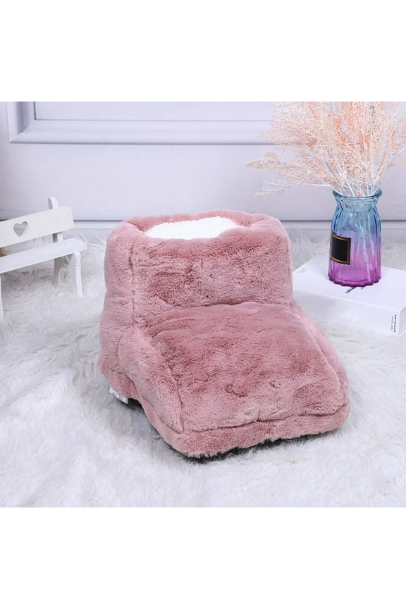 Electric Foot Warmer for Men and Women - USB Rechargeable, Plush Thick Heated Pad, Winter Ankle Boots, Fast Heating, Unisex Shoe Slippers