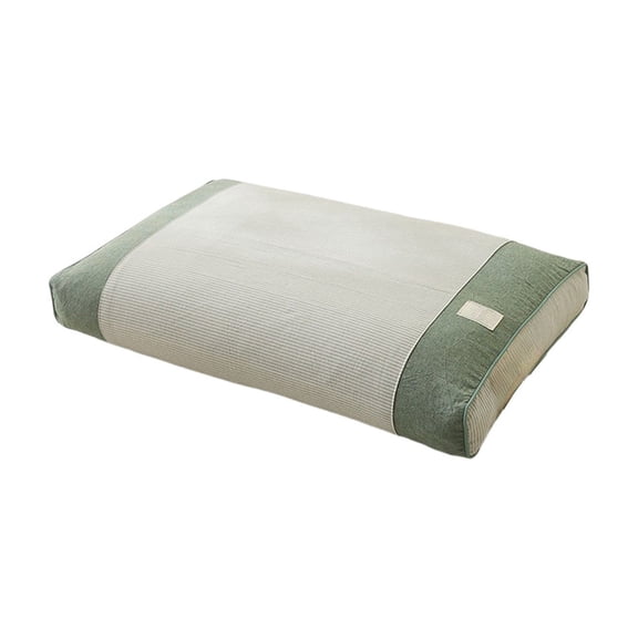 HHGBAD Ergonomic Neck Support Buckwheat Pillow, Medium High Firm Adjustable Bed Pillow, Quilted Layer, 18.9x11 Inch, Pressure Relief for Sleeping, Home Dorm Sofa Use, Adults, Green