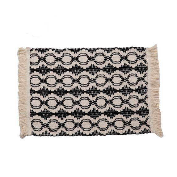 HHGBAD Fabric Placemats, Cotton Linen Blend, Heat Insulating, Decorative Tassel Design, Elegant for Dining, Holiday Table Setting, Party Events, Home Decoration