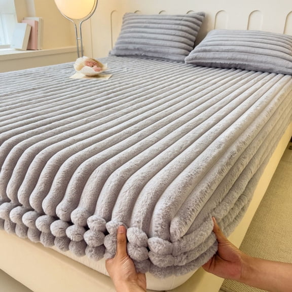 HHGBAD Fleece Bed Sheet, Thickened Bedding, Soft Durable Fabric, Breathable, Easy Maintenance, Versatile for Any Bedroom, Perfect for Home Use, Comfortable Sleeping Experience