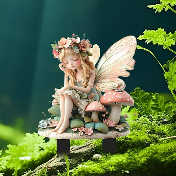 HHGBAD Forest Elves and Deer Garden Stakes - Acrylic Outdoor Decoration, Whimsical Yard Art, Perfect Gift for Garden Lovers