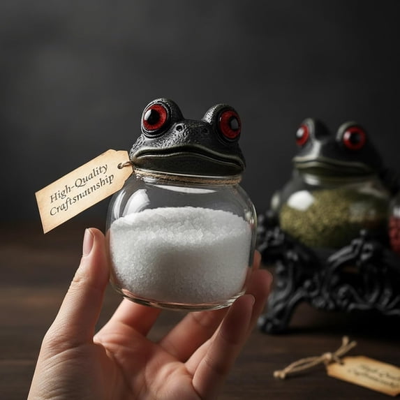 HHGBAD Gothic Style Witch Spice Jar Set, Unique Glass Spice Storage Jars, Practical Kitchen Decor and Halloween Decoration, Perfect Gift for Dark Theme Enthusiasts
