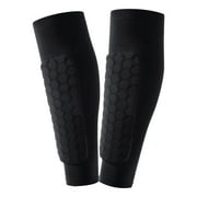 HHGBAD Honeycomb Anti-Collision Leg Guards for Football & Basketball - EVA Calf Protectors, Lightweight Breathable Sports Gear with Elastic Support 2-Pack