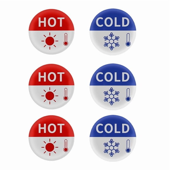 HHGBAD Hot and Cold Faucet Labels, Waterproof Sink Stickers, Clear Identification for Safety, Easy Peel and Stick Application, Perfect for Home and Hotel Bathrooms