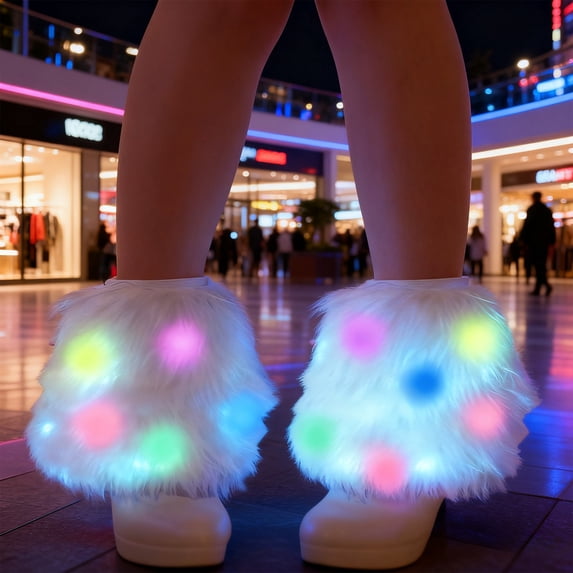 HHGBAD LED Light Up Leg Warmers, Soft Winter Boot Covers, Festive Glow for Holiday Parties, Perfect for Christmas and Winter Events, Unique Gift Idea for Friends and Family