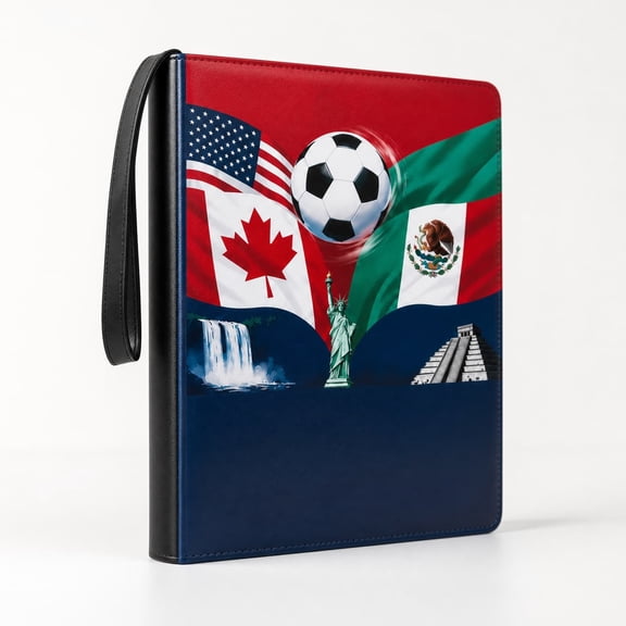 HHGBAD Large Capacity 400+ Football Card Binder, Premium Leather Cover for Durable Protection, Secure Zipper Closure for Safe Storage, Perfect Gift for Soccer Fans & Card Collectors