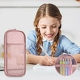 thumbnail image 1 of HHGBAD Large Capacity Double-Layer Mesh Pencil Case - Transparent, Portable Stationery Bag for Office Use, 1 of 5