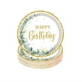 thumbnail image 1 of HHGBAD Leaf Theme Party Disposable Tableware Set - 20 Pcs 9 In Plates- Sage Green and Gold Happy Birthday Party Supplies，for Festive Occasions, 1 of 5
