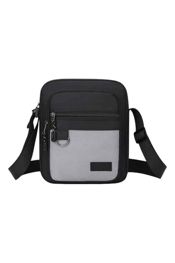 Lightweight Men's One-Shoulder Square Bag, Casual Nylon Messenger Bag, Multi-Pocket Crossbody Bag, Suitable for Travel, Cycling, and Sports Activities
