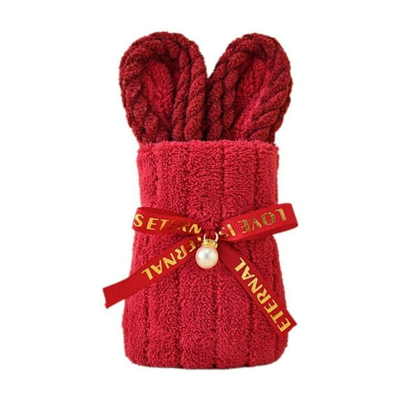 HHGBAD Little Handheld Gift Towel, Cute Velvet Design, Generous Size 19.68x7.87in, Versatile for Bathing and Party Favors, Ideal for Souvenir Gifts and Outdoor Activities, Red