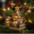 thumbnail image 1 of HHGBAD Mini Book Christmas Tree Ornament, Festive Holiday Decor, Literary-Themed Holiday Accent, Lightweight Decoration, Perfect Gift for Book Lovers, Charming Home Decor Piece, 1 of 7