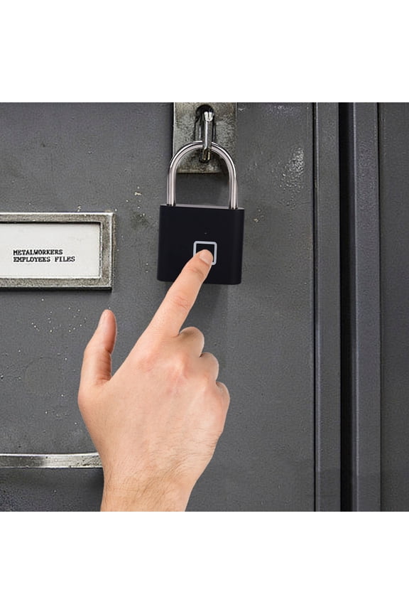 Portable Fingerprint Padlock for Gym, Cabinet, Door, Luggage, Suitcase, Bags, Lockers, Backpack - USB Rechargeable Security Lock